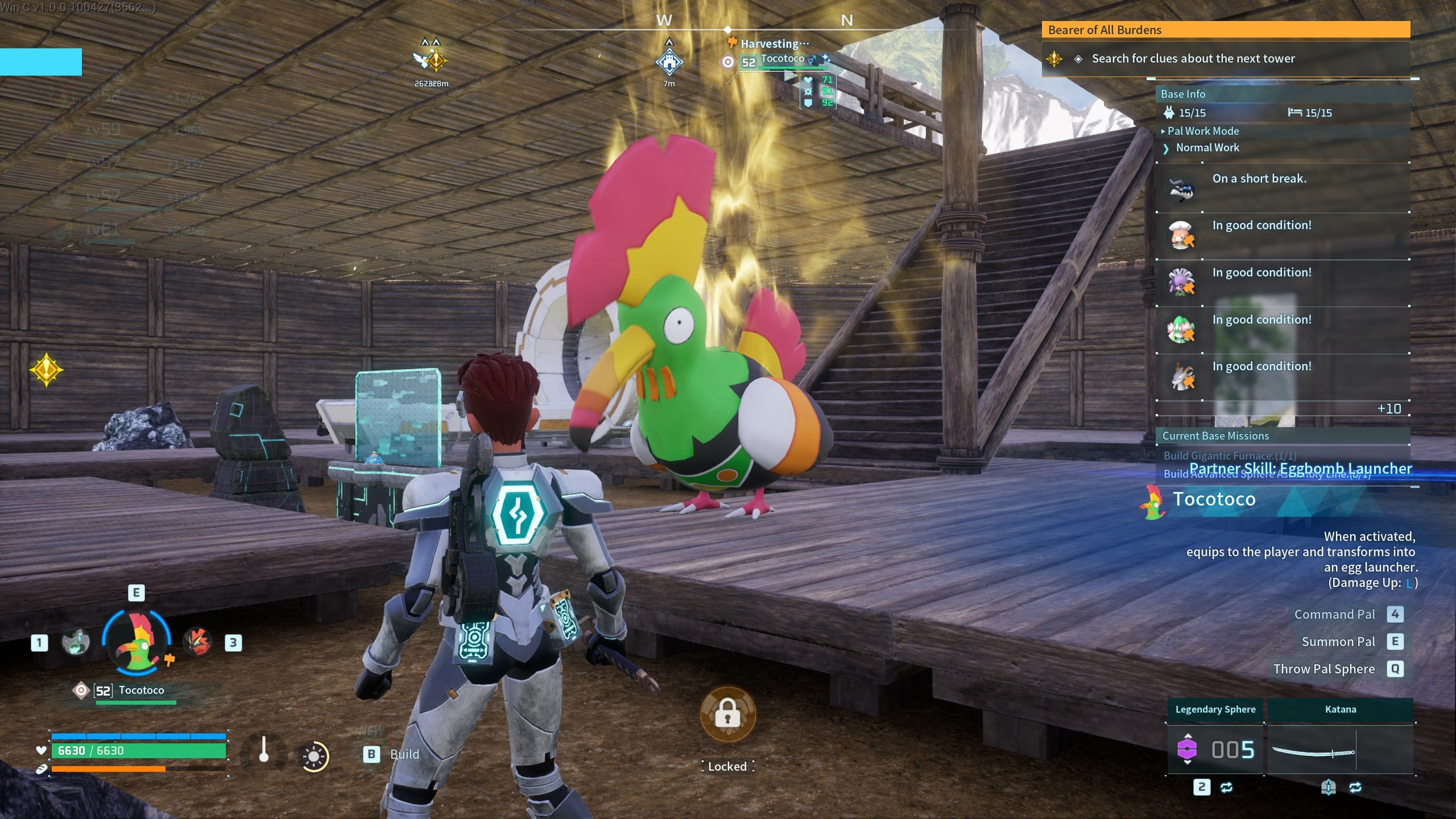 A large Lucky Tocotoco surrounded by the persistent gold aura associated with Awakening